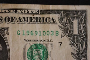 [3. OKTOBER 1969] [3. JANUAR 1969] 1 $ ONE DOLLAR BIRTHDAY.  SN # G 19691003 B - Bild 1 von 3