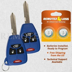 2 For 2008 2009 2010 2011 2012 2013 2014 Dodge Avenger Keyless Remote 4b Blue - Picture 1 of 6