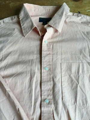 Camisa Banana Republic Para Hombres Naranja Cuadros Abotonada Calce Clásico Talla XL B53 Foto 1 de 4