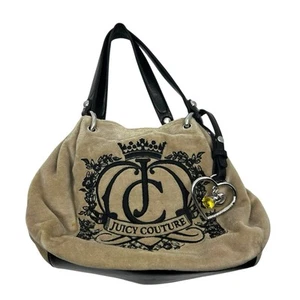 Bolso de Mano Pequeño Juicy Couture Gris Terciopelo Cartera De Colección Y2K - Imagen 1 de 13