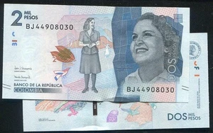 COLOMBIA  ,P458f , 2 PESO , 2020 ,  UNC - Picture 1 of 1