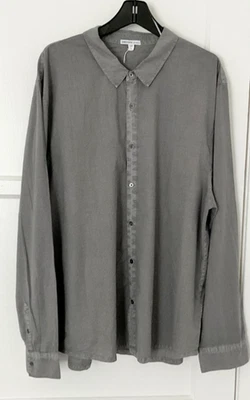 James Perse Standard Men's Button Down Shirt Grey Pigment Size 5 (XXL) NEW - Image 1 of 4
