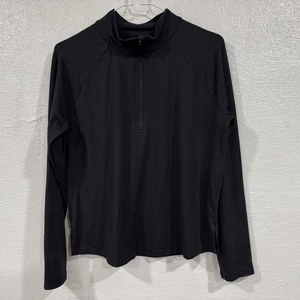 Athletic Works Pullover Girls XL Black Quarter Zip Long Sleeve Performance Shirt - Picture 1 of 9