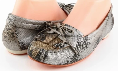 $120 LUXURY REBEL ELENA Mocasines de Diseñador Cuero Serpiente Tostado 7 EUR 37 Foto 1 de 4