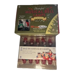 Weihnachtsbeleuchtung Weihnachtsmann und Glocken musikalisch GETESTET - 2 Sets Vintage - Bild 1 von 10