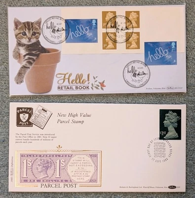 GB Benham Large Silk Covers:  1985 High Value Parcel and 2003 Hello Retail Book - Image 1 of 2