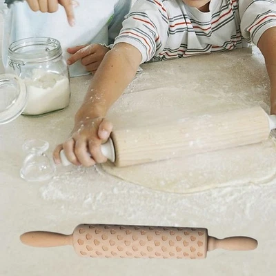  Teigrolle Mit Muster Teigwalze Gebäckrollstift Dekoratives Nudelholz - Bild 1 von 4