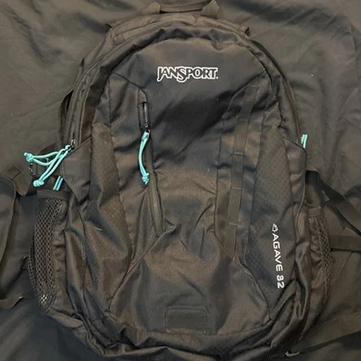 JanSport Agave 32 Backpack Black Laptop Bag for Hiking Outdoors School - EUC - Image 1 of 4