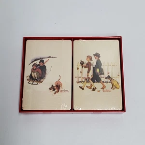Zwei Packungen Norman Rockwell Spielkarten der Marke Trump versiegelt neu aus altem Lagerbestand hergestellt in den USA - Bild 1 von 5