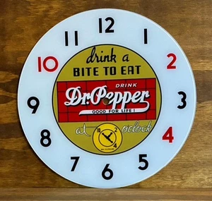 14-3/8" Dr. Pepper Round Glass Replacement Clock Face for Pam Style Clock - Picture 1 of 1