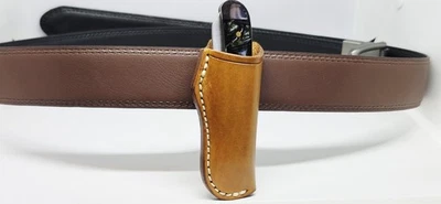 Texas A&M brown leather pouch style sheath for small mid size pocket knives - Image 1 of 4