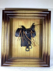Vtg Country Western Wall Art 3D Horse Saddle Shadow Box Wall Décor 14x12” - Picture 1 of 24