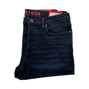 Hugo 634 Tapered Jeans Dark Blue Stretch - Picture 1 of 8
