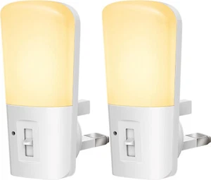 Plug in Night Light, Dimmable, LOHAS Dusk to Dawn, Brightness Adjustable 2 Pack - Picture 1 of 9
