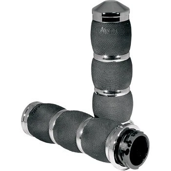 AVON AIR-90 Chrome 3-Ring Air Cushioned Hand Grips for Cable Op Harley - Image 1 of 1