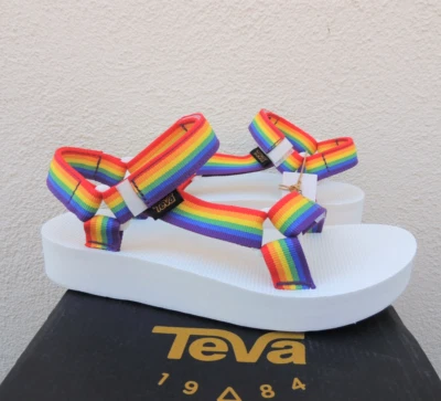 TEVA MIDFORM UNIVERSAL ARCO IRIS ORGULLO SANDALIAS PLATAFORMA, MUJER US 8/ EUR 39 ~ NUEVO EN CAJA Foto 1 de 4