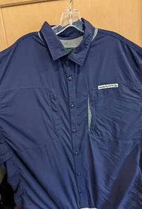 Men's Eastern Mountain Size XXL Blue Long Sleeve Shirt button shacket - Picture 1 of 5