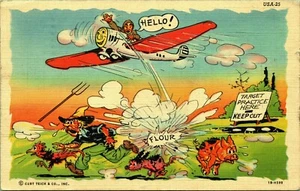 Ziel Übungsflugzeug Farmer Pvt Blakely Camp Robinson Postkarte WWII 1942 - Bild 1 von 2