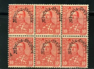  ALBANIA,KING ZOG>> SC 230 -Bklt of 6  ROSE RED-  Error variety Overprint 1928 - Picture 1 of 2