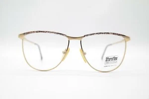 Vintage Sferoflex S343 Gold Mehrfarbig oval Brille Brillengestell eyeglasses NOS - Picture 1 of 6