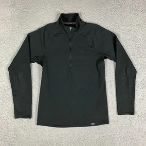 Patagonia Capilene Baselayer Mens Small Black Midweight 1/2 Zip Long Sleeve Slim - Picture 1 of 15