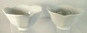Reisschalen Vintage 2er Set Lotusblütenform weiß Porzellan Made in Japan Vintage - Bild 1 von 5