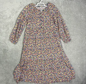 Abito donna vecchio navy Ditsy floreale manica lunga maxi modesto manica lunga piccolo - Foto 1 di 10