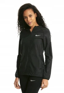 WOMENS NIKE ESSENTIAL REPEL HOODED RUNNING JACKET SIZE XS-M (855153 010) BLACK - Picture 1 of 8
