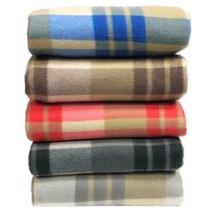 Tartan Throw Checked Large Polar Fleece Warm Soft Blanket Sofa Bed Travel Car - Picture 1 of 18
