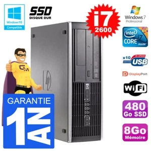 PC HP 6200 SFF Intel i7-2600 RAM 8Go SSD 480Go Graveur DVD Wifi W7 - Photo 1/1