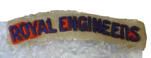 Insignia de tela parche título hombro Royal Engineers Corps Primera Guerra Mundial usada antigua - Imagen 1 de 2