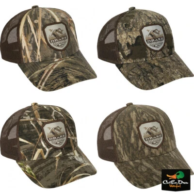 DRAKE WATERFOWL SYSTEMS VINTAGE BADGE LOGO MESH BACK TRUCKER CAP - Image 1 of 2