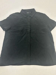 Kate Spade Saturday 100% Silk Short Sleeve Button Down Pocket Blouse Size Large - Picture 1 of 13