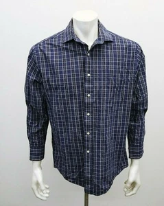 Tommy Hilfiger Men's Slim Fit Button Up Dress Shirt Size 16.5 Blue Yellow Plaid  - Picture 1 of 6
