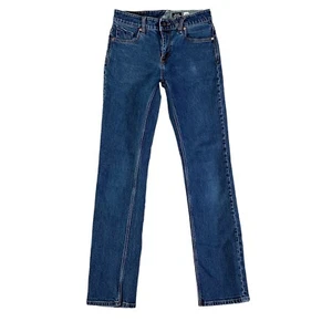 Volcom Solver Modern Straight Jeans Men 28x32 Blue Medium Wash Mid Denim Stretch - Picture 1 of 10