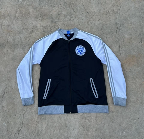 Adidas San Jose Gray/Black Earthquakes  Full zip up hoodie Jacket Mens  Size Xl Cover