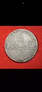 Rare Queen Anne Full Crown1708 -E- Edinburgh Mint Septimo Genuine - Picture 1 of 3