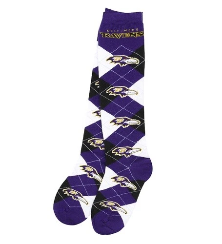 Calcetines hasta la rodilla para mujer Baltimore Ravens NFL para pies desnudos Argyle talla mediana Foto 1 de 1