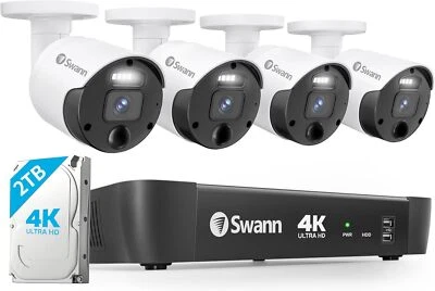 Swann Master Series Home 8-Channel 4-Camera 4K UHD Indoor/Outdoor PoE Wired, - Image 1 of 4