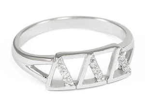 Anillo de plata de ley Delta Delta Delta con diamantes simulados, ¡¡NUEVO!! *** - Imagen 1 de 2