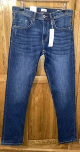 Pantalones de mezclilla elásticos de pierna recta azul medio Esprit Premium nuevos con etiquetas talla W31/L34 - Imagen 1 de 12