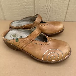El Naturalista Brown Leather Slip On Clogs Mules Women’s Size EU 39 US 8.5 - Picture 1 of 12