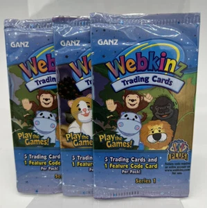 3 Paquetes WEBKINZ Serie 1 Tarjetas Coleccionables Selladas Código Sin Usar en Cada Pack - Imagen 1 de 4