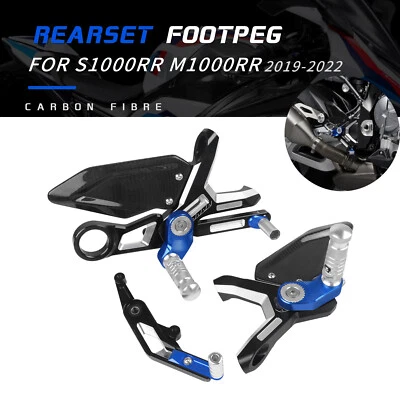 Juego de estriberas traseras ajustables CNC y carbono para BMW S1000RR M1000RR 2019-2022 Foto 1 de 4