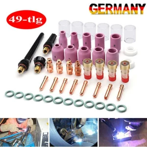 49Stk WIG TIG Zubehör Verschleißteil Set Schweißbrenner Gaslinse für WP 17/18/26 - Bild 1 von 1