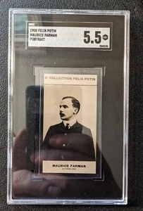 1908 Felix Potin Maurice Farman Racing Portrait SGC 5.5 EX+ POP 1 Cycling - Picture 1 of 5