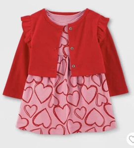 Carter’s Just One You® Baby 2-teiliges Kleiderset – rot/rosa 9 m Valentinstag - Bild 1 von 5