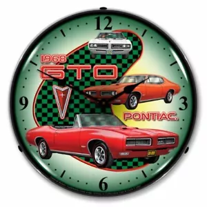 1968 Pontiac GTO LED Uhr Auto Mann Höhle Spielzimmer Wand beleuchtet nostalgisch - Bild 1 von 3
