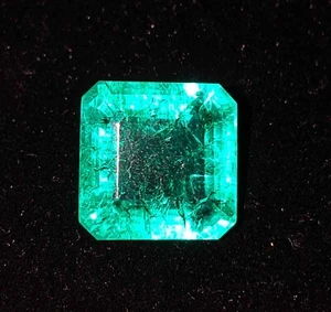Piedra preciosa suelta certificada natural verde esmeralda 10,97 quilates corte cuadrado calidad AAA+ - Imagen 1 de 10