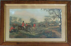 Antique English Etching of Fox Hunters # 3